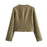 Donna - Bomber cropped - Collo rotondo
