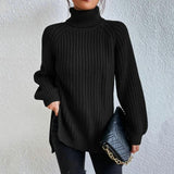 Donna - Accogliente maglione a collo alto - Stile invernale