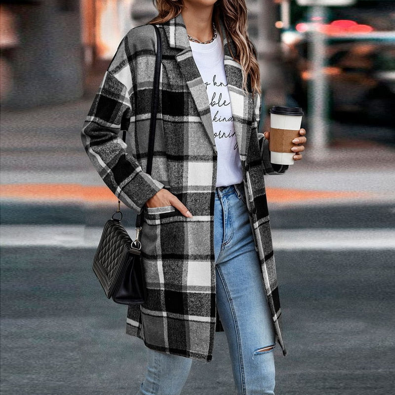 Giacca Regular Fit Donna – Casual, Con Bottoni, Adatta per Autunno e Inverno