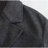 Cappotto lungo in lana premium da donna - Cappotto lungo doppiopetto