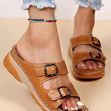 Sandali ortopedici in con cinturino con fibbia da donna - Calzata larga, supporto plantare, scarpe estive casual da passeggio
