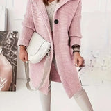 Cappotto cardigan lungo da donna in maglia grossa con cappuccio – Strato invernale comodo per tutti i giorni