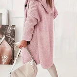 Cappotto cardigan lungo da donna in maglia grossa con cappuccio – Strato invernale comodo per tutti i giorni