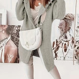 Cappotto cardigan lungo da donna in maglia grossa con cappuccio – Strato invernale comodo per tutti i giorni