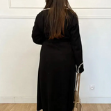 Elegante trench lungo patchwork da donna