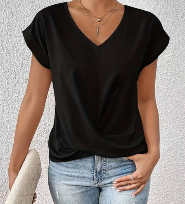 Blusa Sottile da Donna – Casual con Scollatura a V per Uso Quotidiano