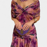 Elegante abito lungo da donna con scollo a V e stampa floreale – Abito estivo lungo e fluido