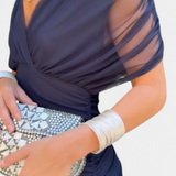 Elegante abito lungo da donna con scollo a V e stampa floreale – Abito estivo lungo e fluido
