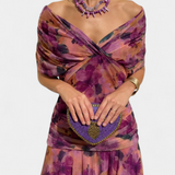 Elegante abito lungo da donna con scollo a V e stampa floreale – Abito estivo lungo e fluido