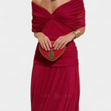 Elegante abito lungo da donna con scollo a V e stampa floreale – Abito estivo lungo e fluido
