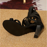 Sandali Gladiatore da Donna – Con Cinghie, Tacco Blocco, Adatti per Uso Estivo e Casual