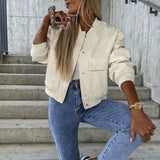 Giacca Donna Sottile – Casual per Primavera e Autunno, Con Bottoni e Zip