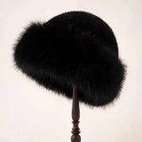 Cappello da Donna in Pelliccia Sintetica – Nero, Accessorio Elegante per Inverno per Giornate Fredde