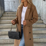 Donna - Cappotto lungo elegante e chic con colletto a bavero