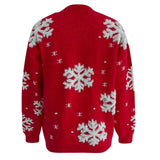 Maglione da donna festivo con fiocchi di neve – Maglia rilassata e brillante per le celebrazioni invernali