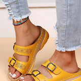 Sandali ortopedici in con cinturino con fibbia da donna - Calzata larga, supporto plantare, scarpe estive casual da passeggio
