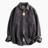 Camicia da uomo con bottoni e lavorazione a coste – Camicia casual e strutturata