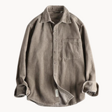 Camicia da uomo con bottoni e lavorazione a coste – Camicia casual e strutturata