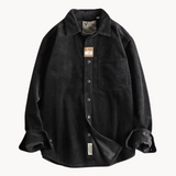 Camicia da uomo con bottoni e lavorazione a coste – Camicia casual e strutturata