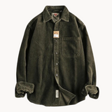 Camicia da uomo con bottoni e lavorazione a coste – Camicia casual e strutturata