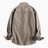 Camicia da uomo con bottoni e lavorazione a coste – Camicia casual e strutturata
