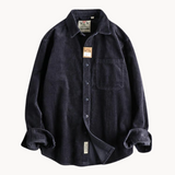 Camicia da uomo con bottoni e lavorazione a coste – Camicia casual e strutturata