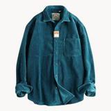 Camicia da uomo con bottoni e lavorazione a coste – Camicia casual e strutturata