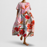 Abito estivo donna | Stampa floreale artistica e comfort oversize