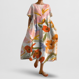Abito estivo donna | Stampa floreale artistica e comfort oversize