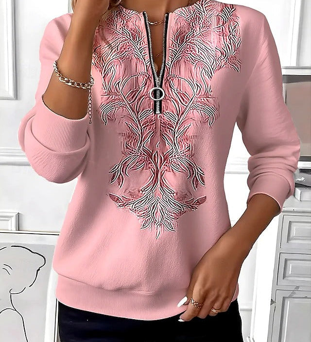Maglione Slim Fit da Donna – Con Mezza Zip, Adatto per Primavera e Autunno