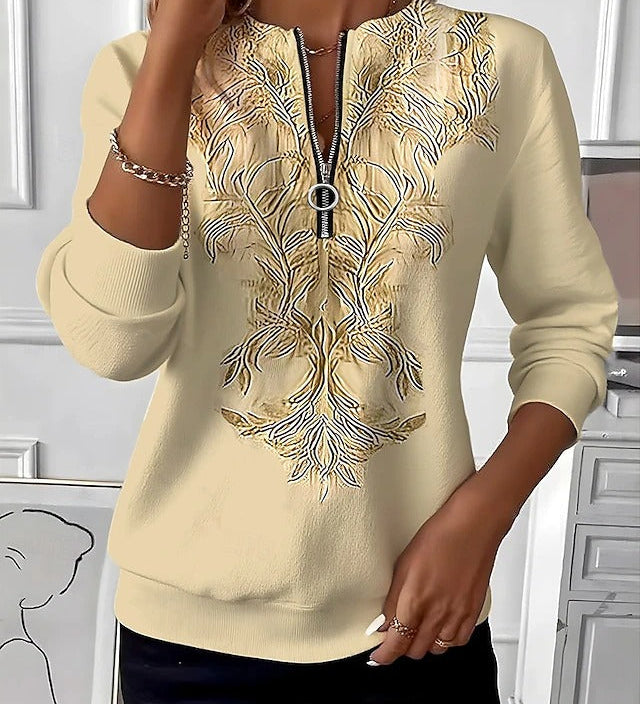 Maglione Slim Fit da Donna – Con Mezza Zip, Adatto per Primavera e Autunno