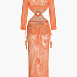 Abito da spiaggia donna | Design boho con cut-out e uncinetto