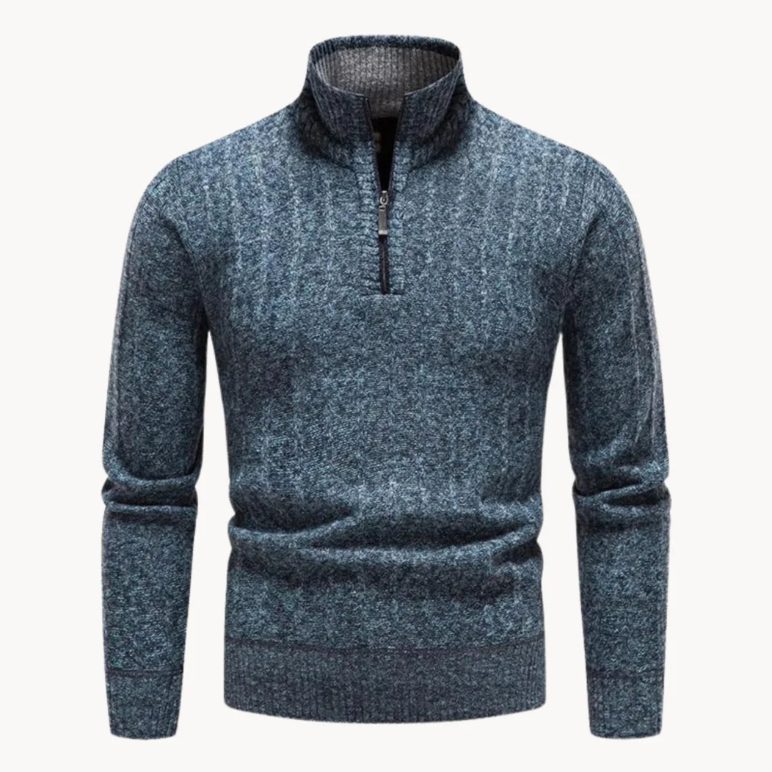 Maglione Slim Fit da Uomo – Con Zip a Quarto e Collo Alto, Adatto per Uso Casual e Quotidiano