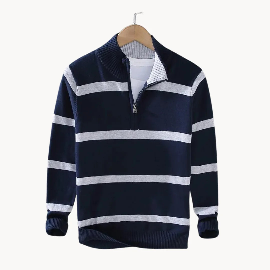 Maglione Slim Fit da Uomo – Con Mezzo Zip e Collo Alto, Adatto per Uso Casual e Quotidiano