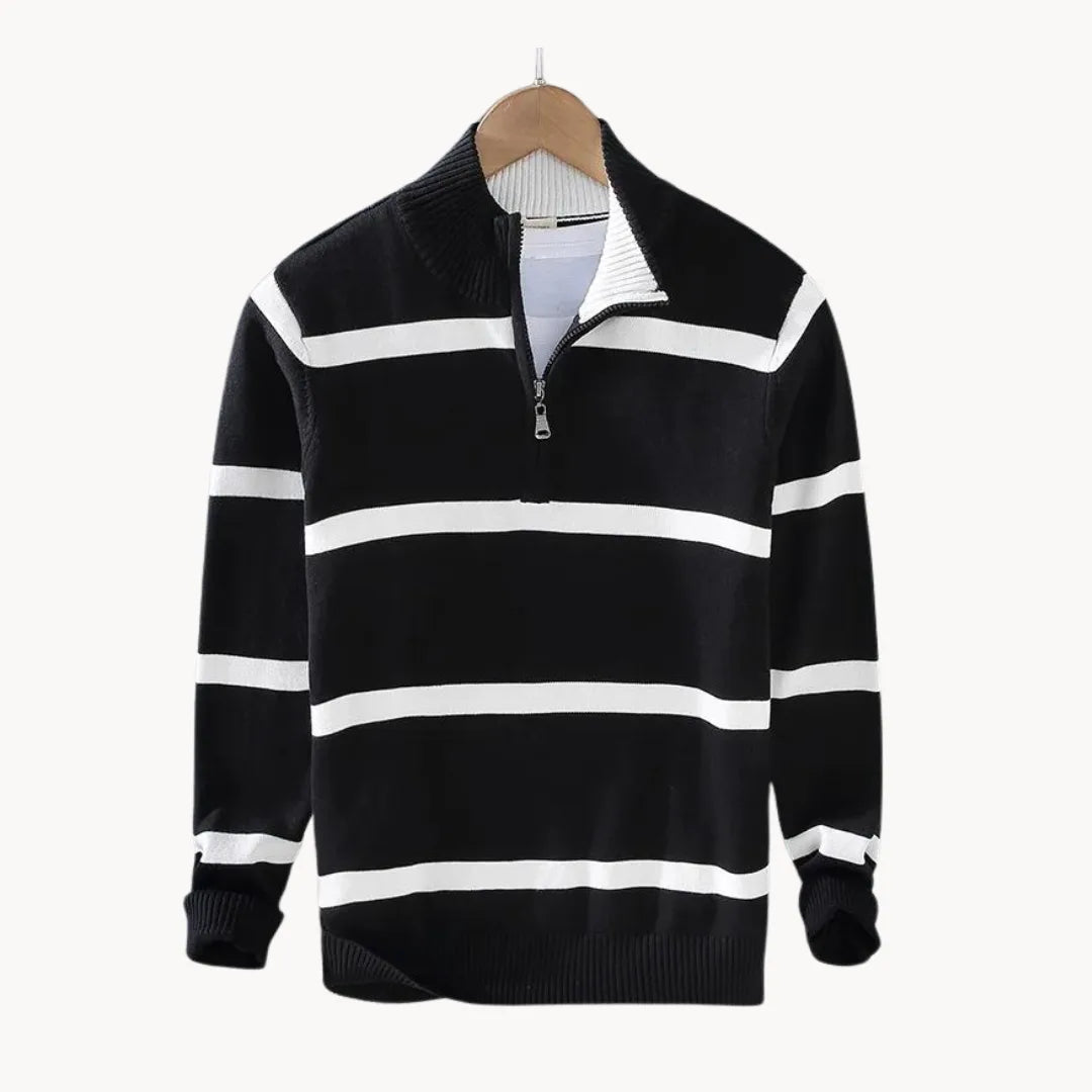 Maglione Slim Fit da Uomo – Con Mezzo Zip e Collo Alto, Adatto per Uso Casual e Quotidiano