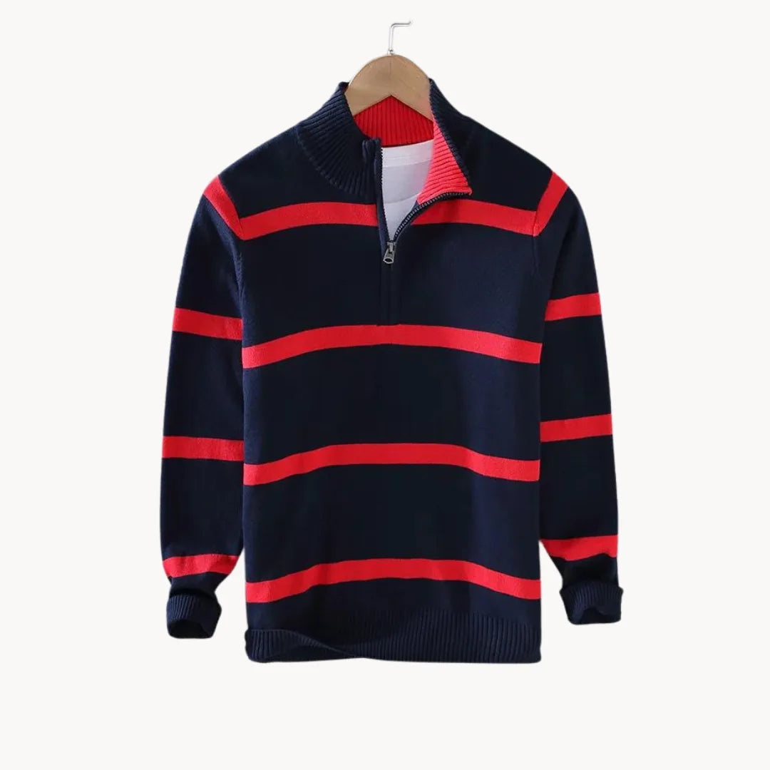 Maglione Slim Fit da Uomo – Con Mezzo Zip e Collo Alto, Adatto per Uso Casual e Quotidiano