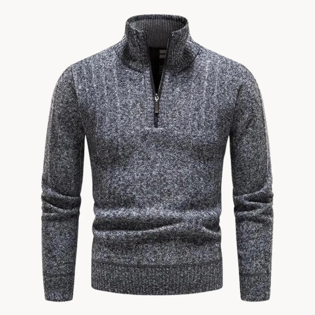 Maglione Slim Fit da Uomo – Con Zip a Quarto e Collo Alto, Adatto per Uso Casual e Quotidiano