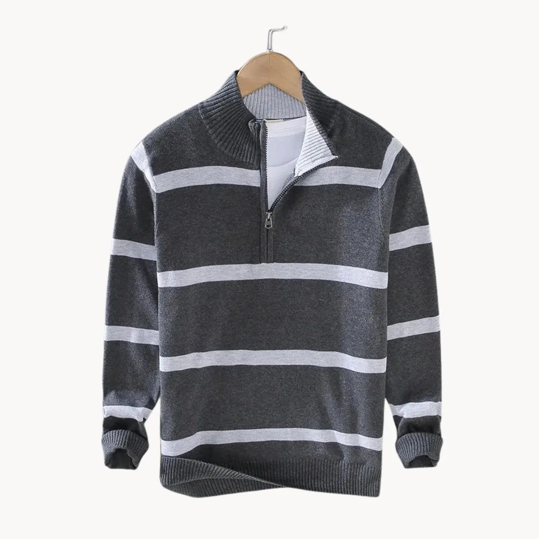 Maglione Slim Fit da Uomo – Con Mezzo Zip e Collo Alto, Adatto per Uso Casual e Quotidiano