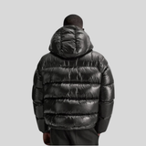 Piumino nero premium da uomo – Parka invernale isolato con cerniera