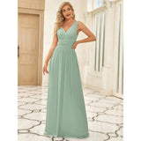 Abito Maxi Elegante con Scollo a V – Stile Femminile Senza Tempo
