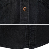 Camicia in denim di cotone da uomo