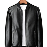 Camilla™ | Giacca biker in pelle con collo rialzato