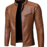 Ilaria™ | Giacca in pelle con zip frontale