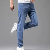 Uomo premium resistenti taglio dritto aderente Jeans – Denim pantaloni