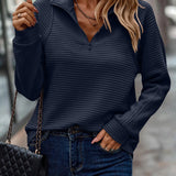 Maglione Slim Fit Donna – Collo a V con Zip, Adatto per Uso Casual e Quotidiano