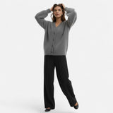 Valmonti | Cardigan da donna a maglia larga con scollo a V e bottoni