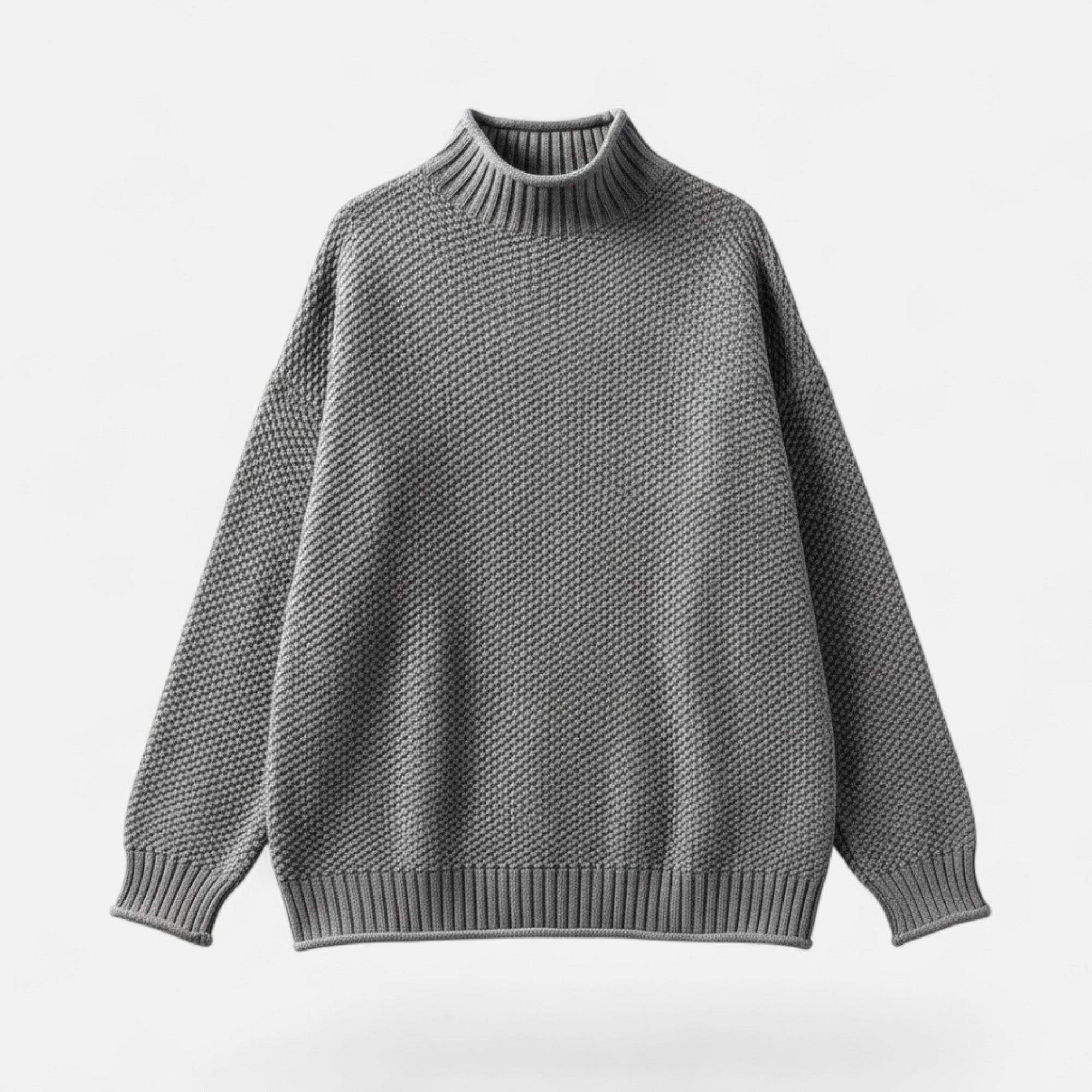 Valmonti | Maglione Donna Taglie Forti con Collo Alto Finto – Maglione Lavorato Largo
