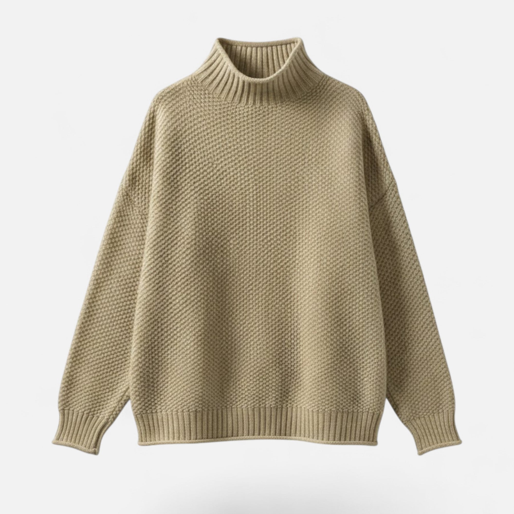 Valmonti | Maglione Donna Taglie Forti con Collo Alto Finto – Maglione Lavorato Largo