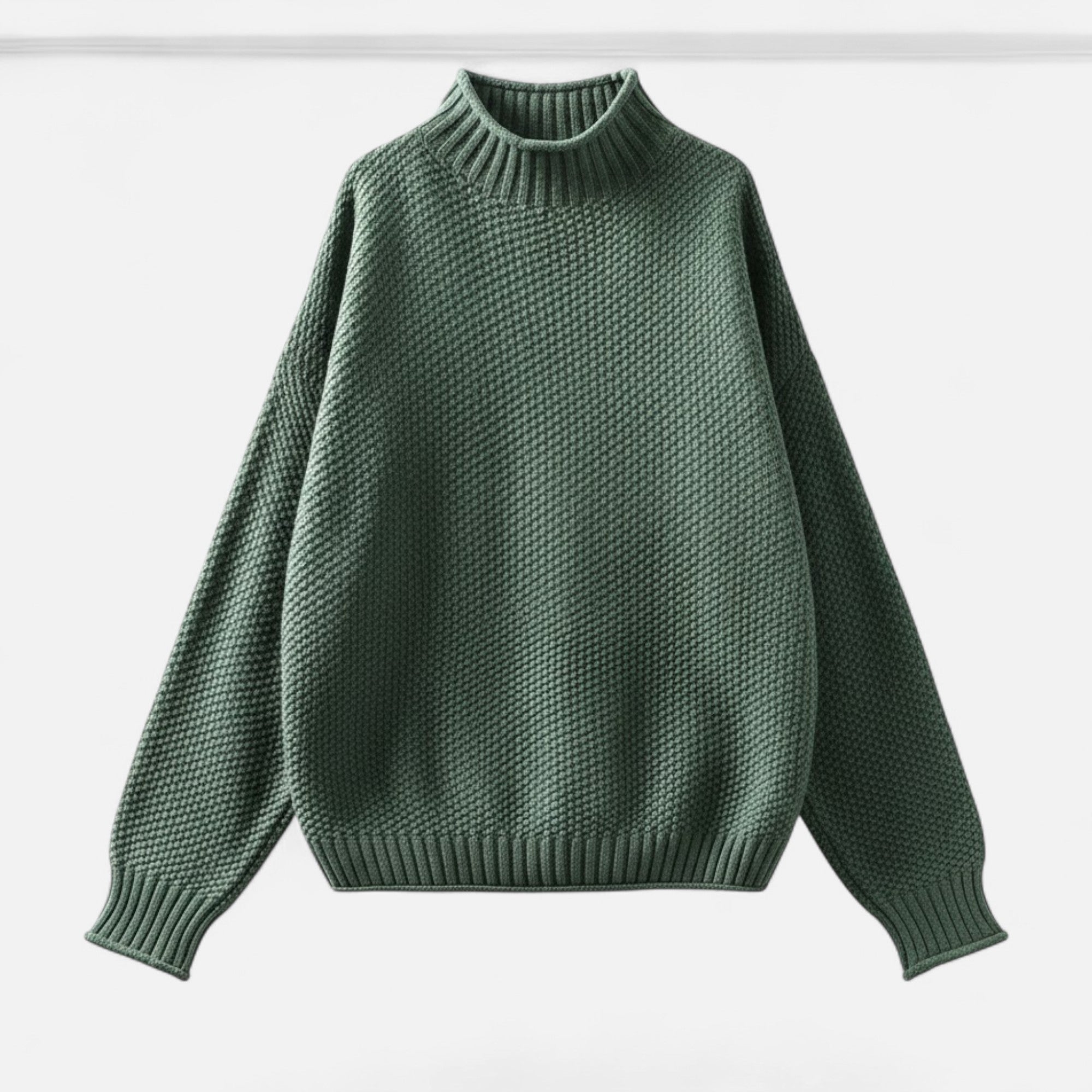 Valmonti | Maglione Donna Taglie Forti con Collo Alto Finto – Maglione Lavorato Largo