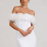 Varel | Abito con paillettes e piume